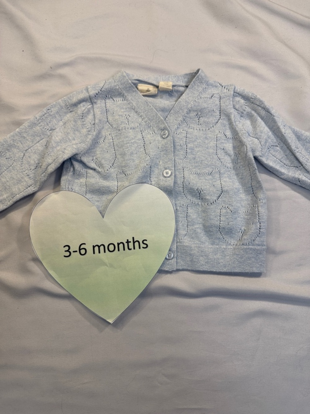 GAP - long sleeve button down cardigan sweater - cat design. size 3-6 months